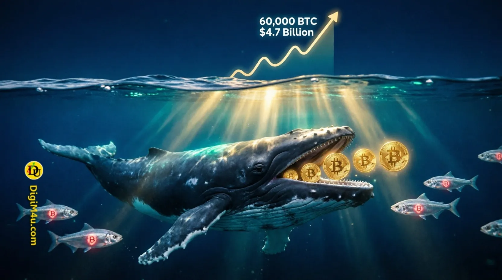 🐋 خرید چراغ‌خاموش ۶۰,۰۰۰ بیت‌کوین توسط نهنگ‌ها؛ انتقال عظیم ثروت از دست‌های ضعیف به قوی